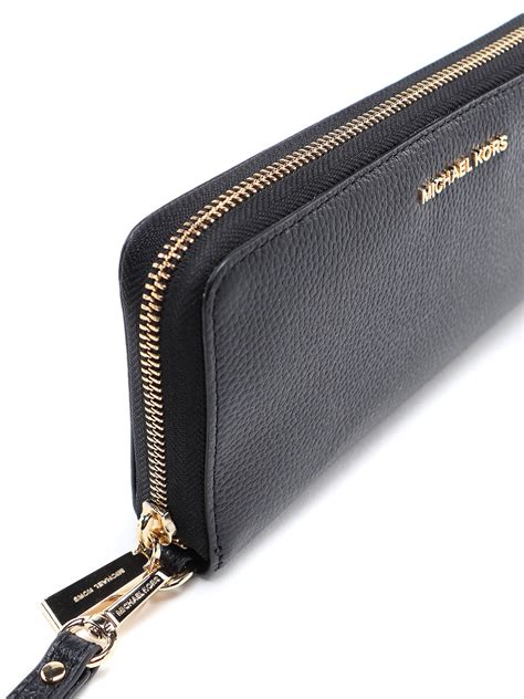 michael kors jet set travel leather continental wallet navy|Michael Kors continental wristlet wallet.